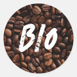 Pegatina Redonda Café Bio