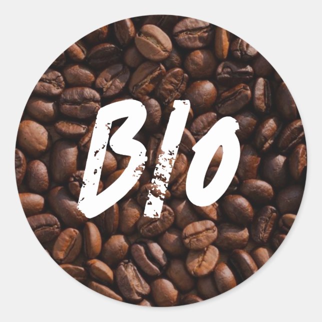 Pegatina Redonda Café Bio (Anverso)