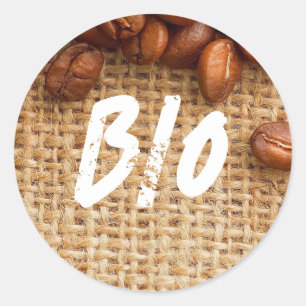 Pegatina Redonda Café Bio