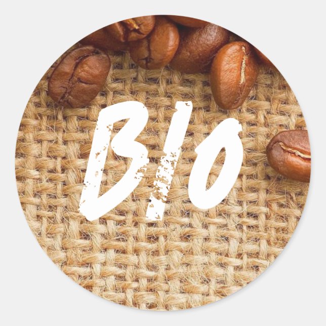 Pegatina Redonda Café Bio (Anverso)