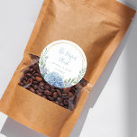 Pegatina Redonda Café Boda de Flor Azul de mezcla perfecta<br><div class="desc">¡Especial para ti!</div>
