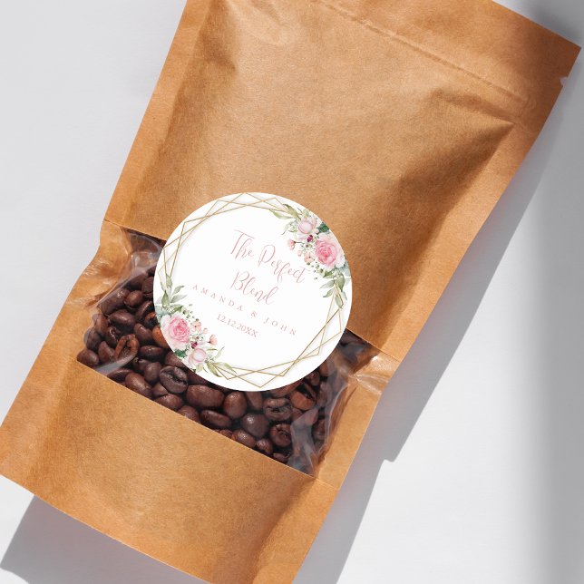 Pegatina Redonda Café Boda de Flor de Mezcla Perfecta (Subido por el creador)