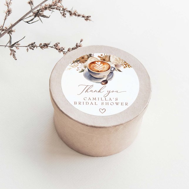 Pegatina Redonda Café Boho Bridal Shower (Subido por el creador)