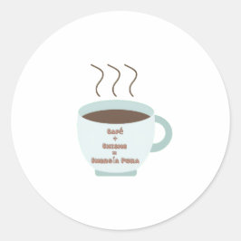Pegatina Redonda Café + Chisme = Energía Pura 🌶 Patrimonio Hispano