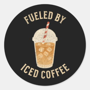 Pegatina Redonda Café con Hielo
