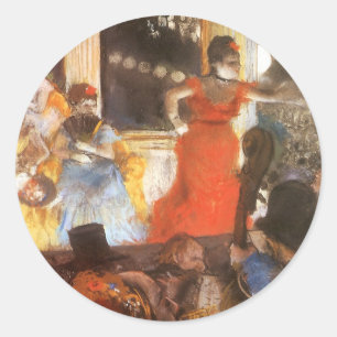 Pegatina Redonda Café Concert en Les Ambassadeurs de Edgar Degas