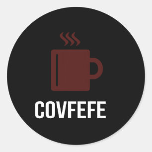 Pegatina Redonda Café Covfefe Presidente Donald Trump Meme