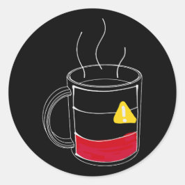 Pegatina Redonda Café Críticamente bajo
