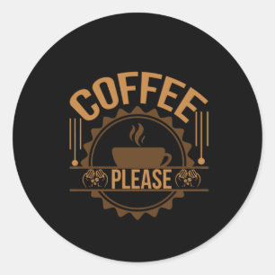Pegatina Redonda Café de Arte Café Por Favor