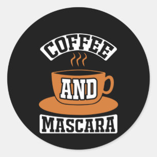 Pegatina Redonda Café De Arte Y Mascara