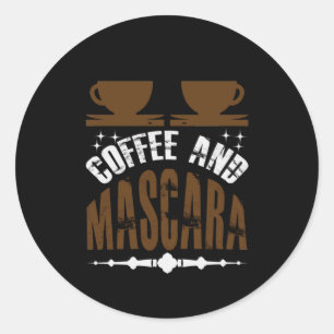 Pegatina Redonda Café De Arte Y Mascara