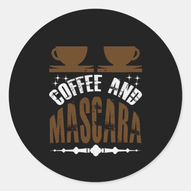 Pegatina Redonda Café De Arte Y Mascara (Anverso)