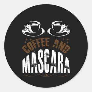 Pegatina Redonda Café De Arte Y Mascara