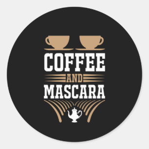 Pegatina Redonda Café De Arte Y Mascara