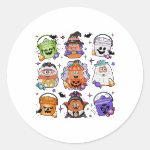 Pegatina Redonda Café de Halloween Funny Temporada de Halloween Spo