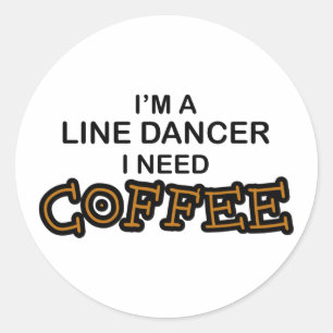 Pegatina Redonda Café de la necesidad - línea bailarín