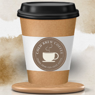 Pegatina Redonda Café de mezcla marrón Marca Personalizada