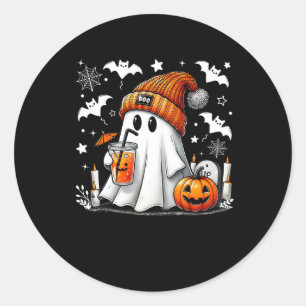 Pegatina Redonda Café dulce para beber fantasma Halloween café fant