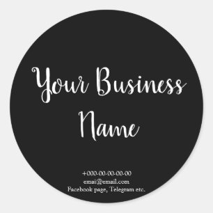 Pegatina Redonda Café elegante del estilo de la pizarra, panaderí