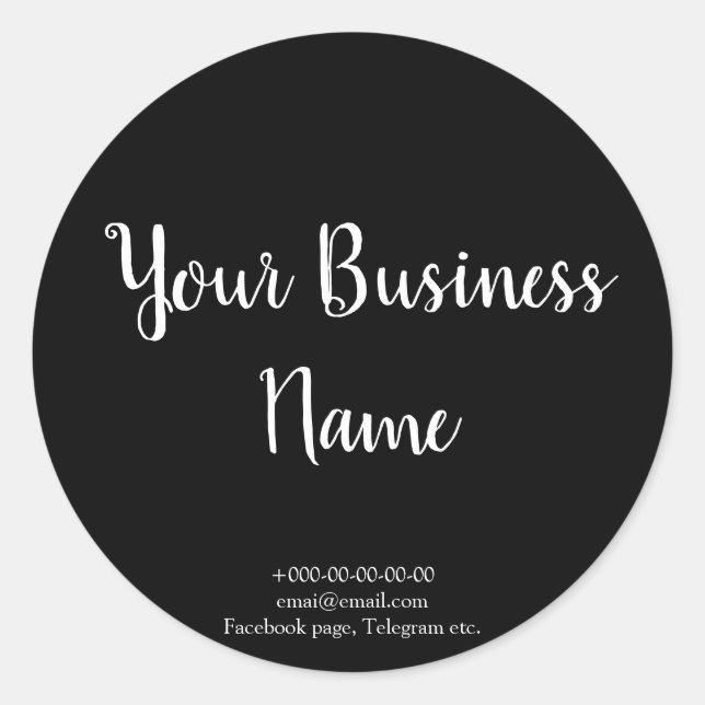 Pegatina Redonda Café elegante del estilo de la pizarra, panadería, (Anverso)