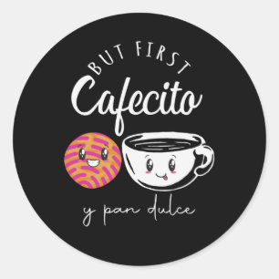 Pegatina Redonda Café español Lover Pun Funny Caffeine adicto