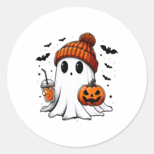 Pegatina Redonda Café Fantasma Halloween Bougie Ghost Lover Spo