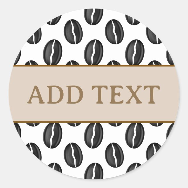 Pegatina Redonda Café frijol (Anverso)