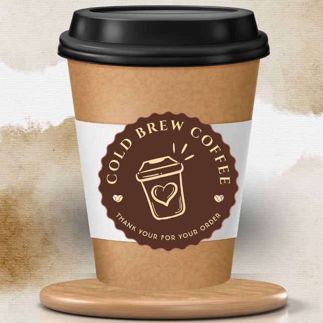 Pegatina Redonda Café frío marrón Branding Personalizado  (Subido por el creador)