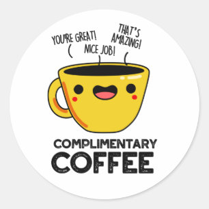 Pegatina Redonda Café Gratis Gratis