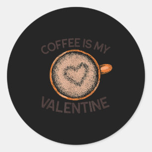 Pegatina Redonda Café Hippie Arrugado Es Mi San Valentín Divertido