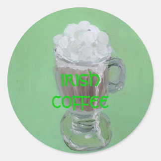 Pegatina Redonda "Café irlandés "