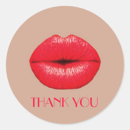 Pegatina Redonda Café Lips besar arte pop gracias