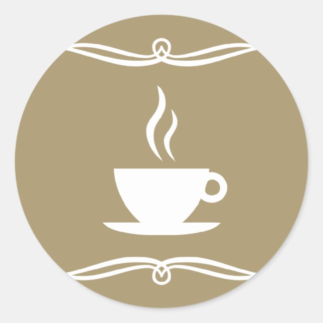 Pegatina Redonda café moho (Anverso)