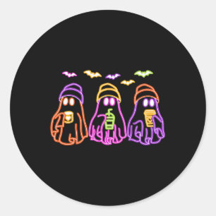 Pegatina Redonda Café para beber fantasma Funny Cofón de disfraces 
