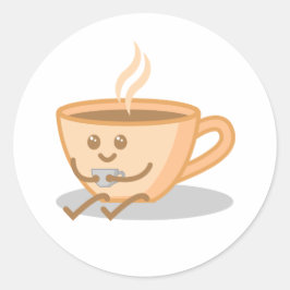 Pegatina Redonda Café/Personalizado de té Mug