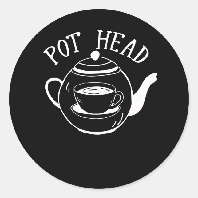 Pegatina Redonda Café Pot Lover Sarcástica Humor Cafeína (Anverso)