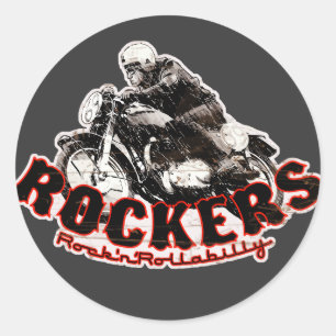 Pegatina Redonda Cafe racer