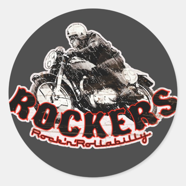 Pegatina Redonda Cafe racer (Anverso)