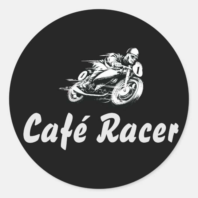 Pegatina Redonda Café Racer (Anverso)