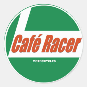 Pegatina Redonda Café Racer Mmotocicletas
