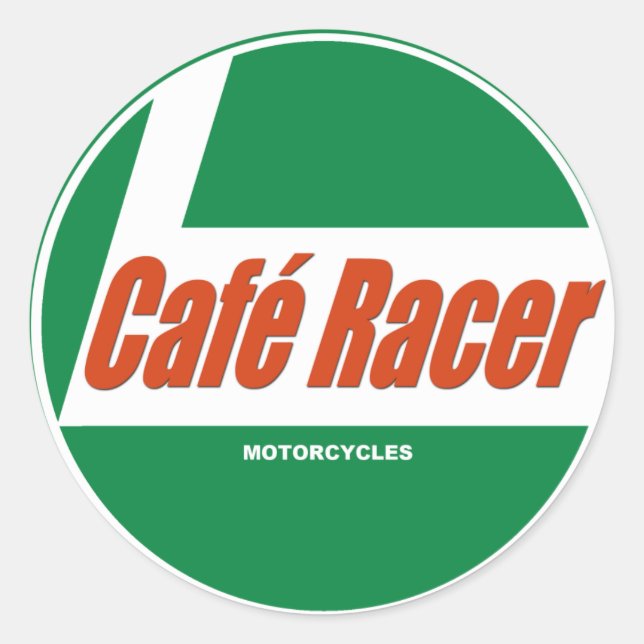 Pegatina Redonda Café Racer Mmotocicletas (Anverso)