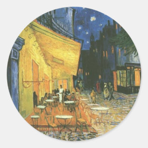 Pegatina Redonda Cafe Terrace - Vincent van Gogh