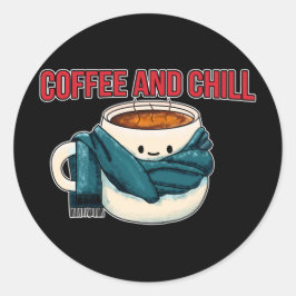 Pegatina Redonda Café Y Chill