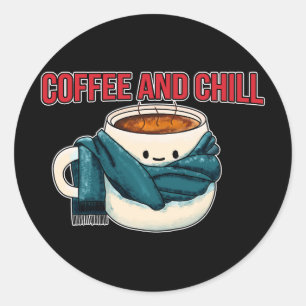 Pegatina Redonda Café Y Chill