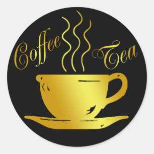 PEGATINA REDONDA CAFÉ Y TÉ