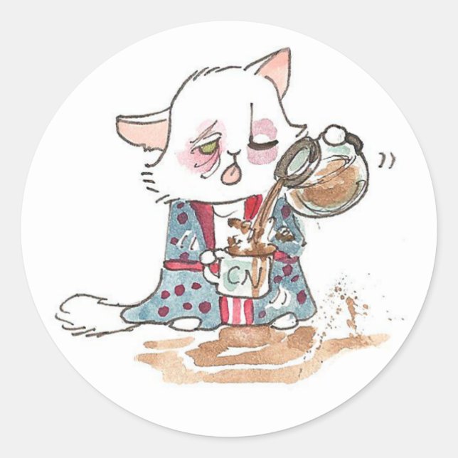 Pegatina Redonda Café Zombie Lupin (Anverso)