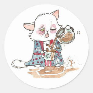 Pegatina Redonda Café Zombie Lupin