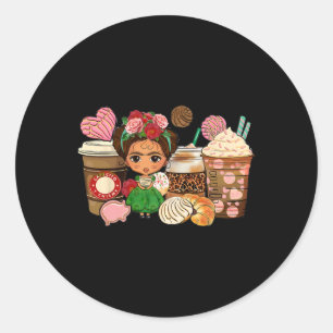 Pegatina Redonda Cafecito Y Chisme Cafés México Cinco De Mayo