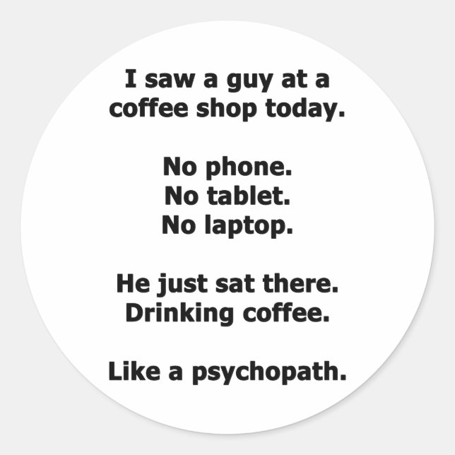 Pegatina Redonda Cafetería (Anverso)