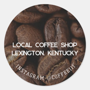 Pegatina Redonda Cafetería local